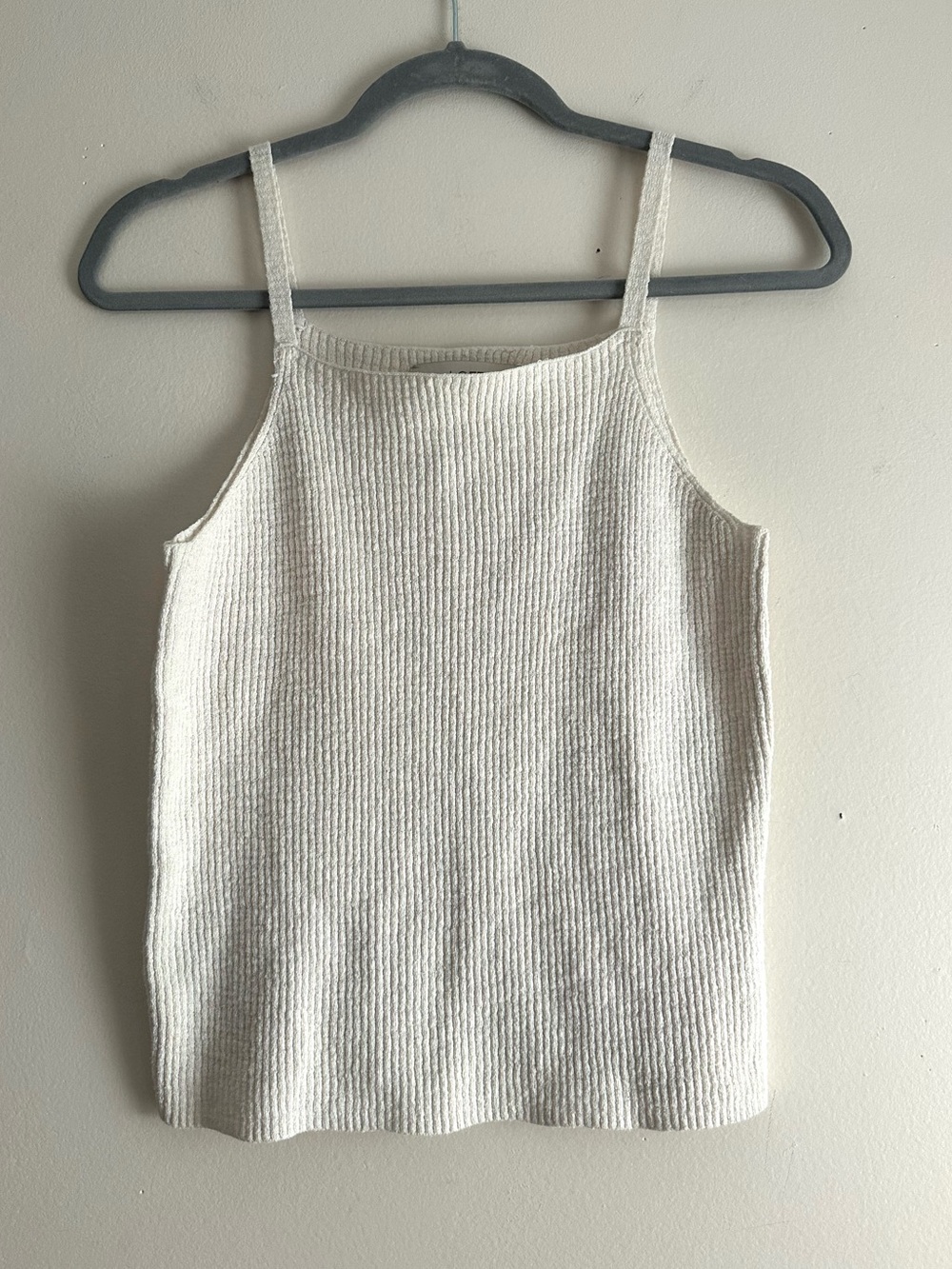 LOFT • Ribbed Cream Square Neck Knit Tank‎ Top